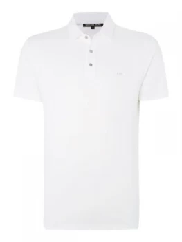 Image of Mens Michael Kors Slim fit sleek MK logo polo shirt White