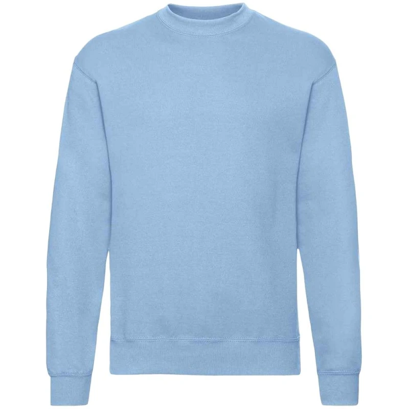 Image of Fruit Of The Loom Fruit of the Loom Men Classic 80 20 Set-in Sweatshirt in Light Blue Size: Medium Light Blue M Male 5063470951284