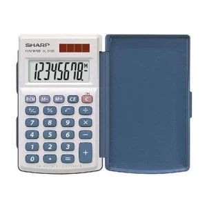 Image of Sharp EL-243S Handheld with Hard Cover Calculator Twin Power Source 8-Digit