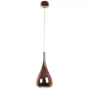 Image of Guelph Dome Pendant Ceiling Light Metal Rose Gold Outside White Chrome Inside LED E27 - Merano