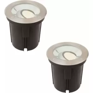 Image of 2 pack Stainless Steel IP67 Ground Light - 16.5W Warm White Tilting Head led