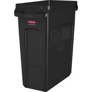 Image of Rubbermaid SLIM JIM recyclable waste collector, capacity 60 l, WxHxD 279 x 635 x 558 mm, black, 10+ items