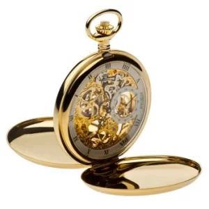 Image of Jean Pierre Mens Gold-Plated Skeleton Pocket Watch