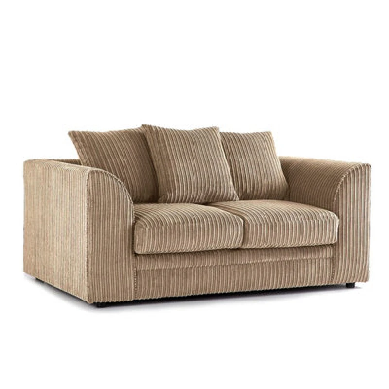 Image of Furnishings For Less UK Luxor Jumbo Cord Coffee Fabric 2 Seater Sofa
