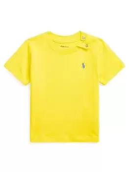 Image of Ralph Lauren Baby Boys Classic Short Sleeve T-Shirt - Yellow, Yellow, Size 9 Months