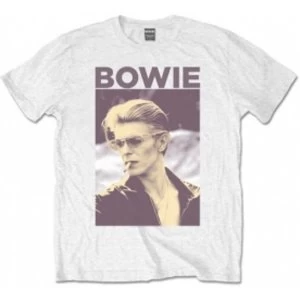Image of David Bowie Smoking Mens White T Shirt: Medium