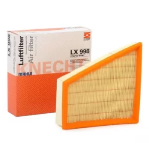 Image of MAHLE Original Air Filter VW,SEAT,SKODA LX 998 5JF129620,5JF129620A,5Z0129620 Engine Filter 6Y0129620,5JF129620,5JF129620A,5Z0129620,6Y0129620