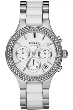 Image of Ladies DKNY Chambers Ceramic Chronograph Watch NY8181