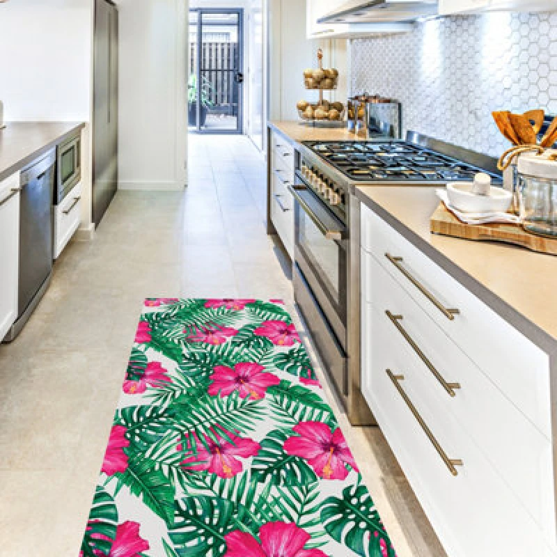 Image of Artsy Mats Monstera Vinyl Floor Mat 72x100cm Multi