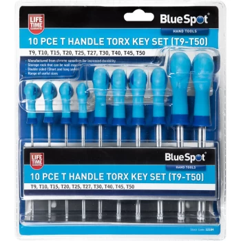 Image of Bluespot - 12184 10 Piece T Handle Torx Key Set (T9-T50)