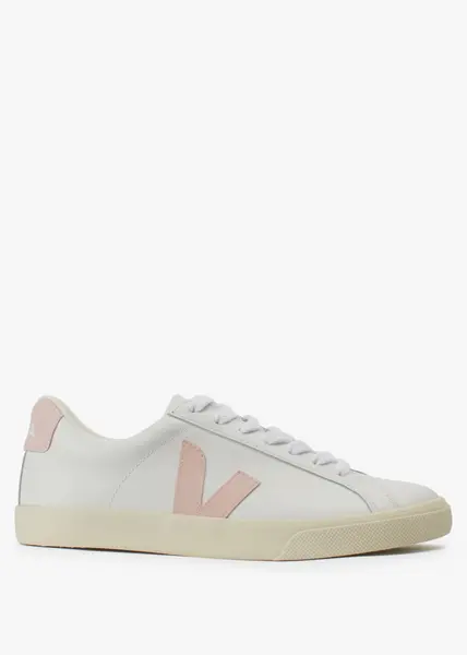 Image of Veja Womens Esplar Logo Trainers In Extra-White Petale