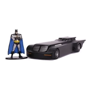 Image of DC Comics - Batman The Animated Series Batmobile Die-cast Vehicle and Metal Batman Mini Figure