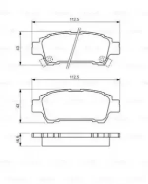 Image of Bosch 0986424762 BP468 Brake Pad Set Disc Brake Rear Axle