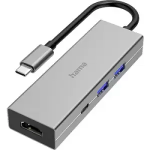 Image of Hama 4 ports USB-C (USB 3.2 2nd Gen) multiport hub Grey