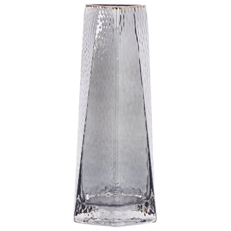 Image of Beliani Flower Vase Lilaia Glass 27cm Grey