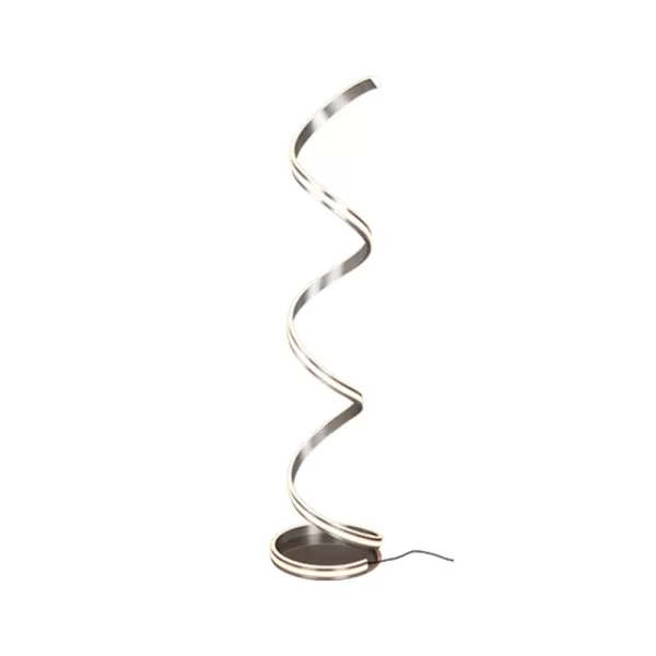 Image of Nuria Modern LED Integrated Floor Lamp Nickel Matt 2300-3000-4000K with Footswitch