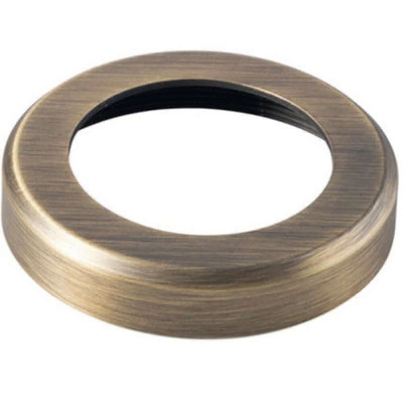 Image of Loops PAIR Screw On Round Rose Cover Plates 50mm Diameter 10mm Depth Antique Brass Metallics