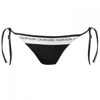 Image of Calvin Klein Calvin Logo String Bikini Briefs - PVH Black