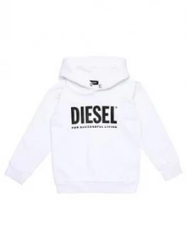Image of Diesel Boys Classic Logo Hoodie - White