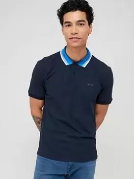 Image of BOSS Phillipson 118 Slim Fit Polo Shirt - Navy , Dark Blue Size M Men