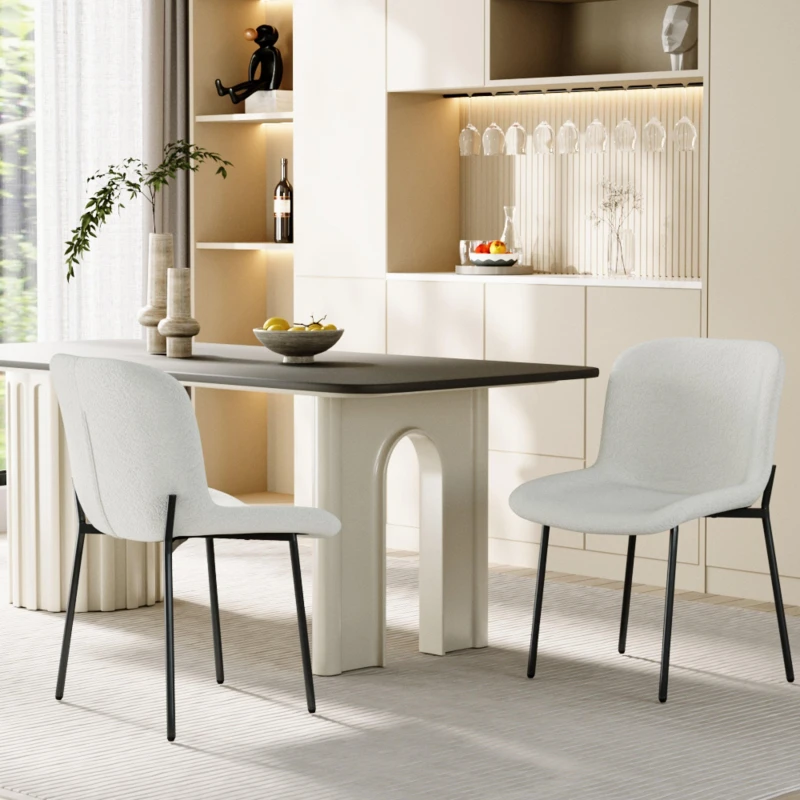 Image of Kabinet UK 2 Set Fleece Upholstered Dining Chair White unisex One Size