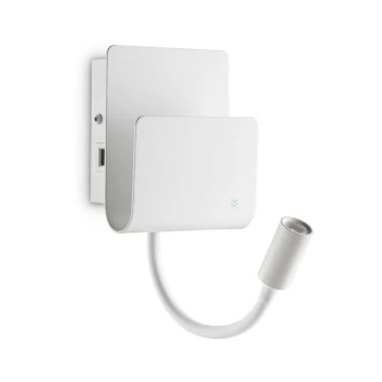 Image of Ideal Lux Lighting - Ideal Lux PROBE - Integrated LED Indoor Reading Wall Lamp 1 Light White 3000K