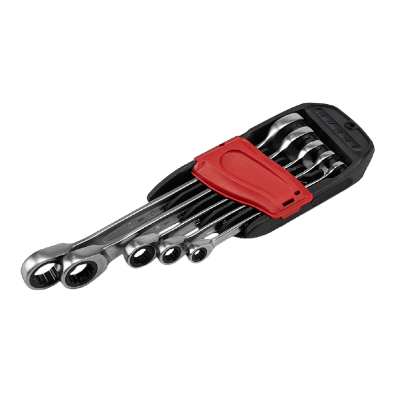 Image of SATA 08033 Ratchet Ring Open-ended Spanner Set Number of teeth (ratchet mechanism): 72, Chrome Vanadium Steel, Spanner Size: 8-19 Chrome Vanadium Stee