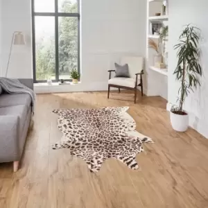 Image of Faux Leopard Print Rug, Brown/Beige, 130 x 155cm - Think Rugs