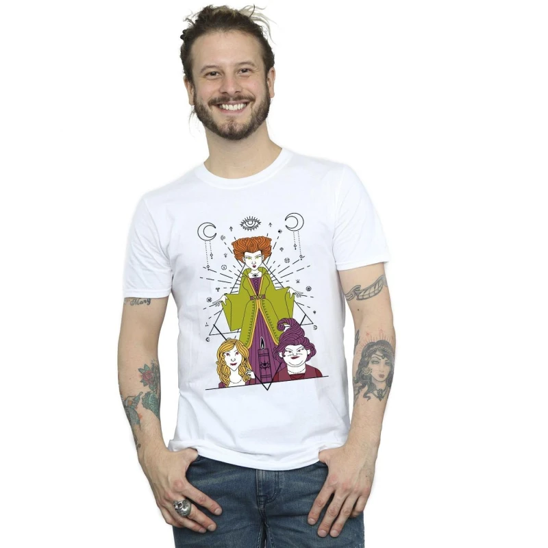 Image of Disney Men Hocus Pocus Candle T-Shirt in White Size: Small White S Male 5063283803619