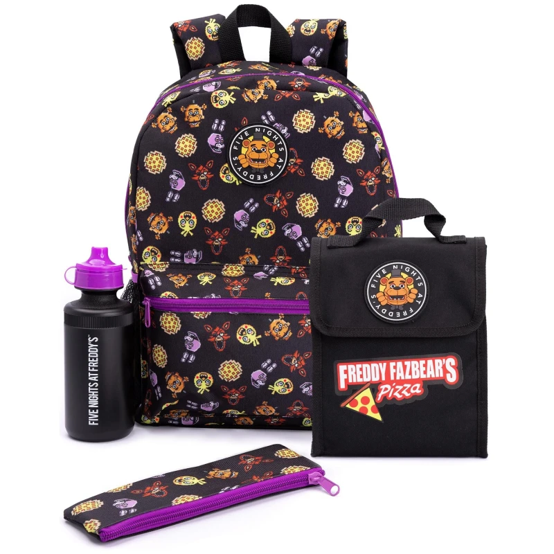 Image of Five Nights At Freddy's 4 Piece Backpack Set Black