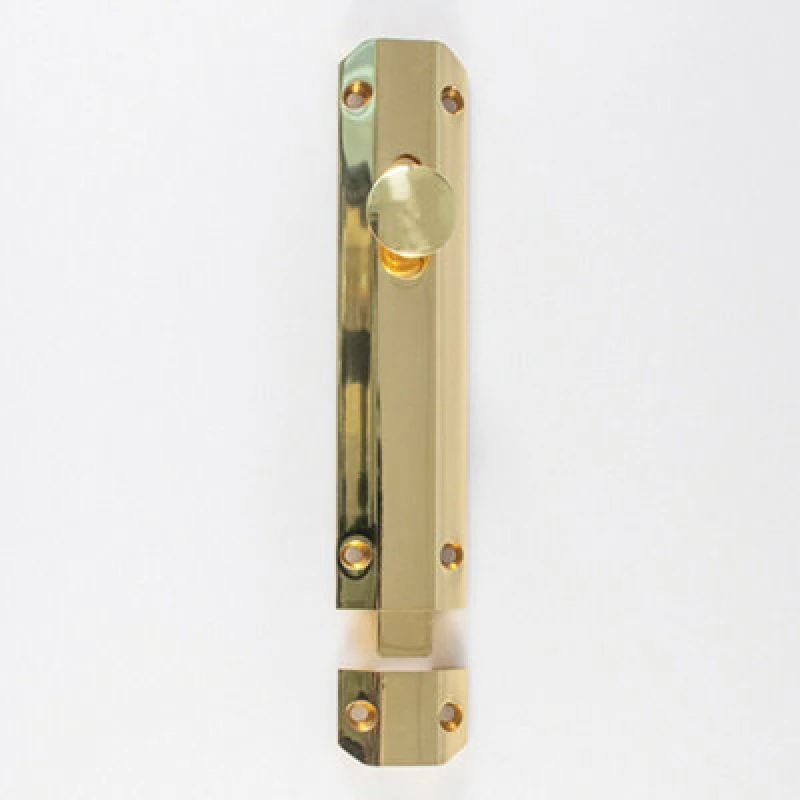 Image of Loops Surface Mounted Flat Sliding Door Bolt Lock 253 x 36mm Polished Brass Metallics unisex