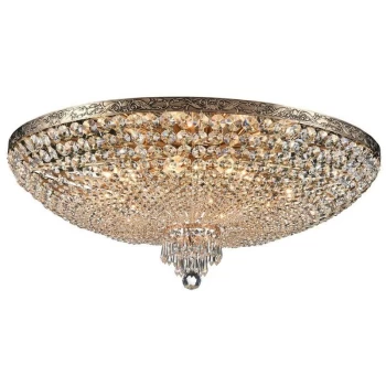 Image of Palace Semi Flush Ceiling Gold Antique & Crystal, 10 Light, E27