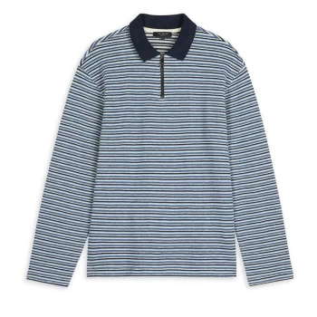 Image of Ted Baker Beer Textured Polo Shirt - Blue