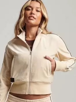 Image of Superdry Code S Logo Track Top - Pink, Size 14, Women