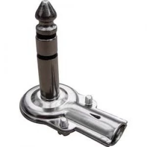 Image of 6.35mm audio jack Plug right angle Number of pins 3 Stereo Silver