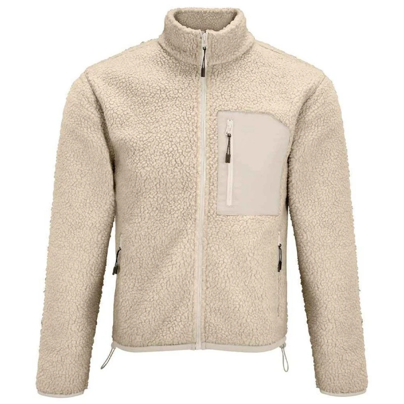 Image of SOL'S Mens Fury Sherpa Fleece Jacket in Light Beige Size: XS Light Beige Male XS