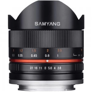 Image of Samyang 8mm F2.8 Fish eyes II Lens Sony E mount Black