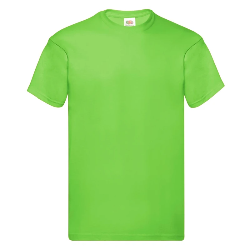 Image of Fruit Of The Loom Fruit of the Loom Men Original Short Sleeve T-Shirt in Lime Size: Small Lime S Male 5054171592838