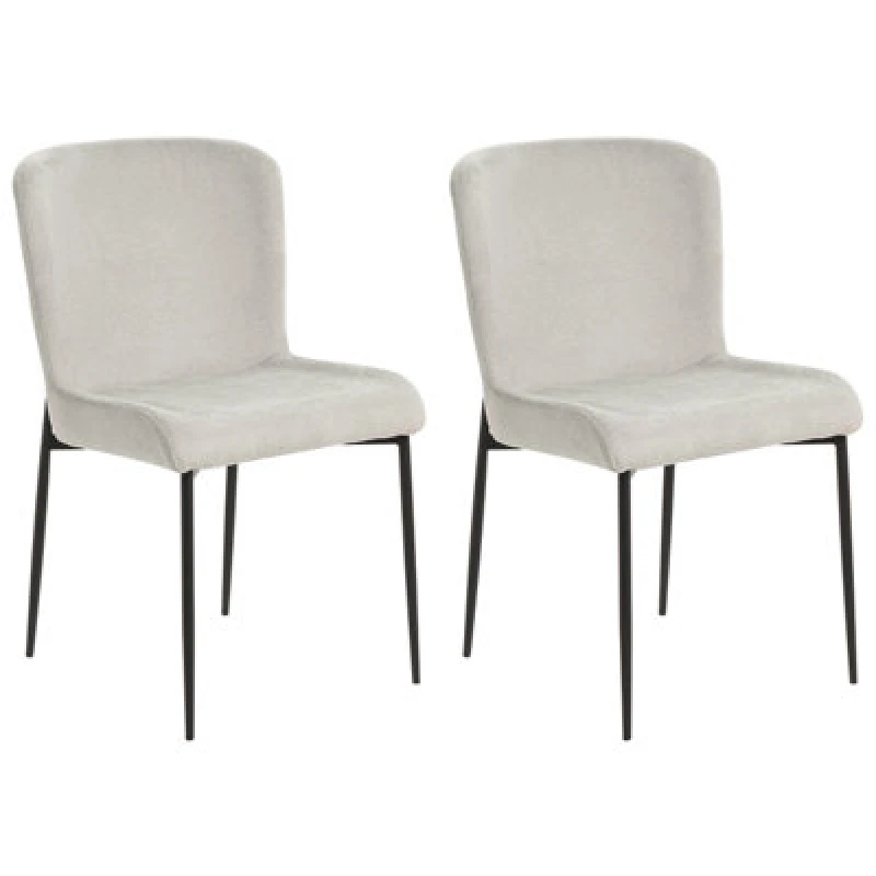 Image of Beliani Set Of 2 Dining Chairs Ada Light Grey