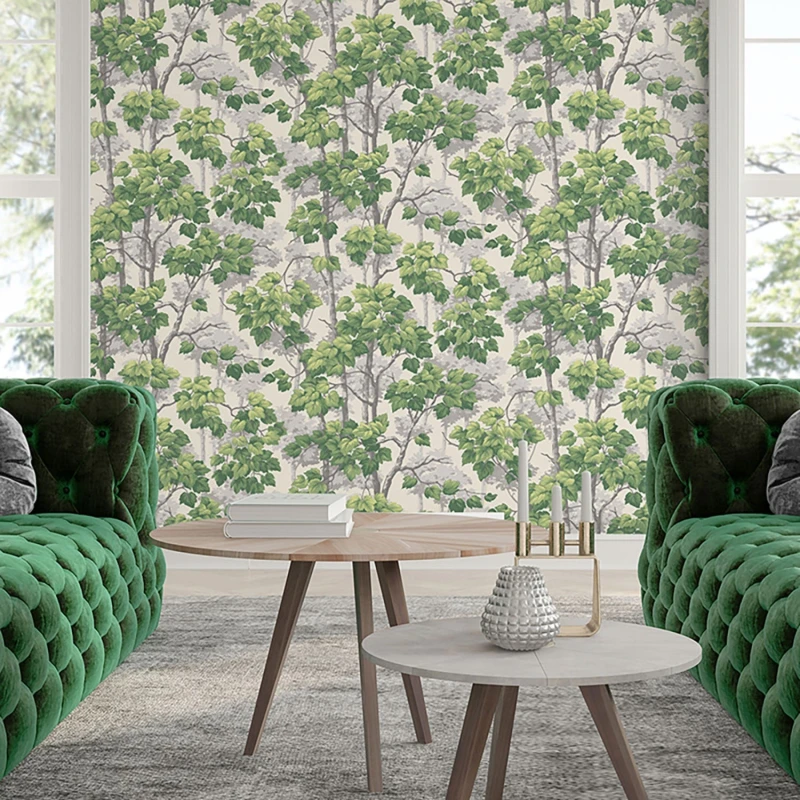 Image of Belgravia Rivington Tree Wallpaper, Green