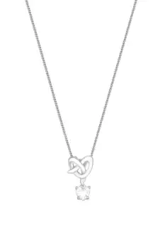 Image of Sterling Silver 925 Cubic Zirconia Knot Pendant Necklace