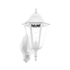 Image of Netlighting Navedo 1 Light Outdoor Wall Lantern with Pir Sensor White IP44, E27
