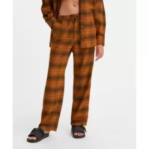 Image of Checked Cotton Mix Trousers
