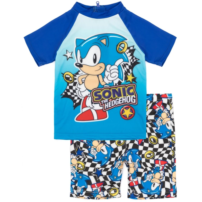 Image of Sonic the Hedgehog 2 Piece Swim Set Blue