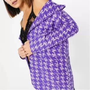 Image of I Saw It First Houndstooth Super Oversized Blazer - Purple