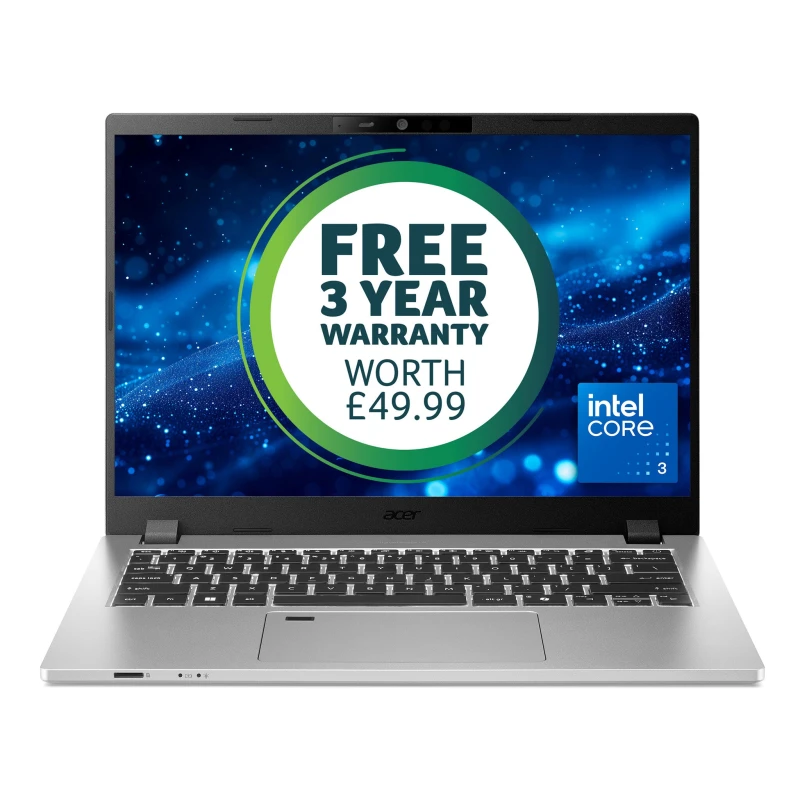 Image of Acer Acer TravelMate P2 TMP214-56-TCO-36B7 Intel Core 3 100U Laptop 35.6cm (14") WUXGA 8GB DDR5-SDRAM 256GB SSD WiFi 6 (802.11ax) Windows 11 Pro S