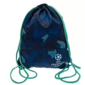 Image of UEFA Champions League Abstract Drawstring Bag (One Size) (Aquamarine/Blue/White)