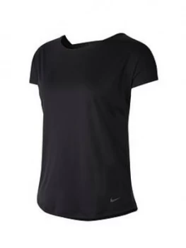 Image of Nike Training Pro Elastika T-Shirt - Black, Size L, Women