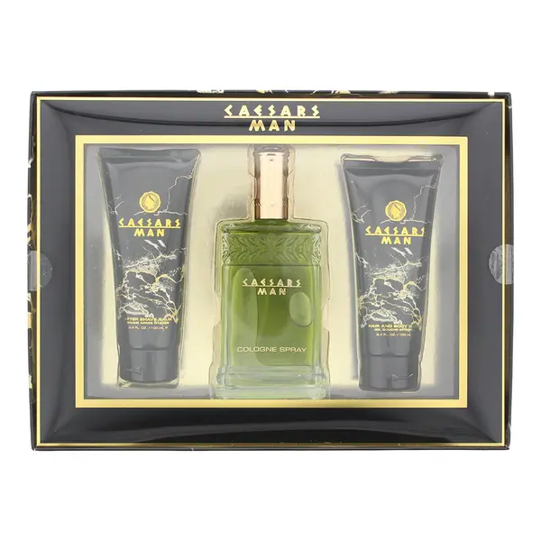 Image of Caesars Man 3 Piece Gift Set: Eau De Cologne 100ml - Hair Body Wash 100ml - Aftershave Balm 100ml