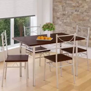 Image of Dining Set Paul 5 Pcs Chestnut